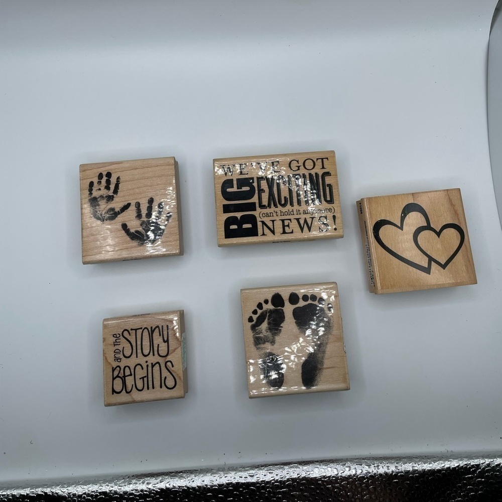 Set Of 5 Stamps | Pregnancy Announcement | Big News | Baby